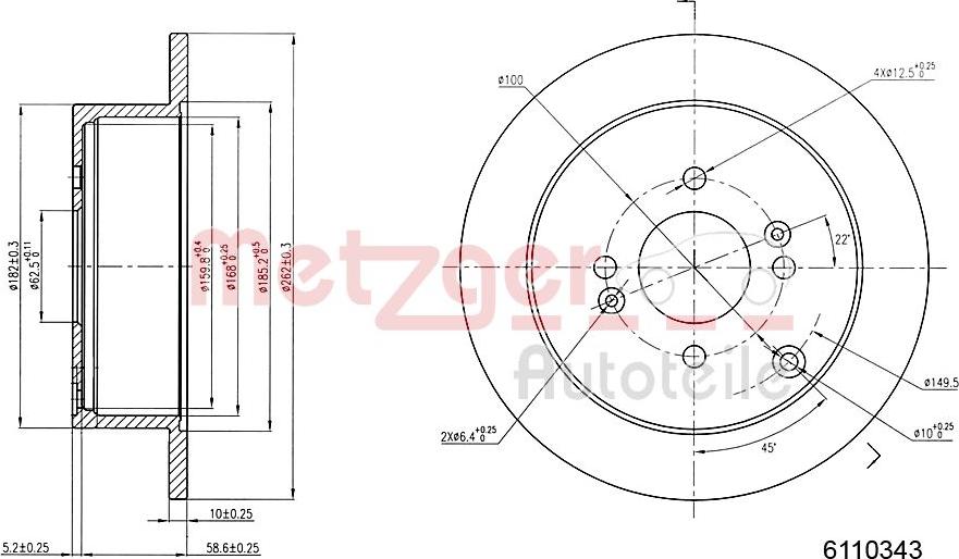 Metzger 6110343 - Kočioni disk www.molydon.hr