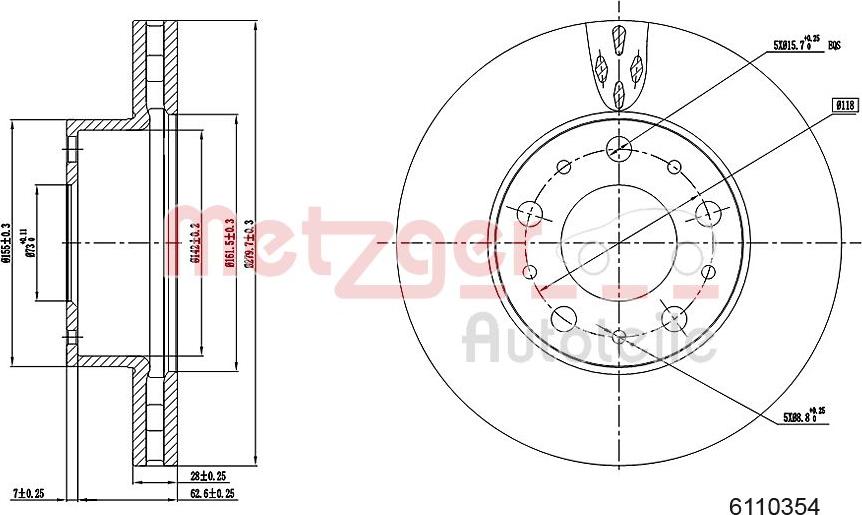 Metzger 6110354 - Kočioni disk www.molydon.hr