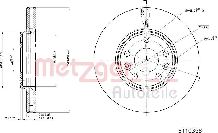 Metzger 6110356 - Kočioni disk www.molydon.hr