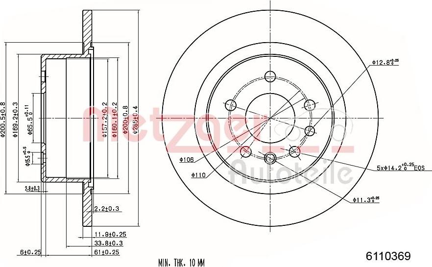 Metzger 6110369 - Kočioni disk www.molydon.hr