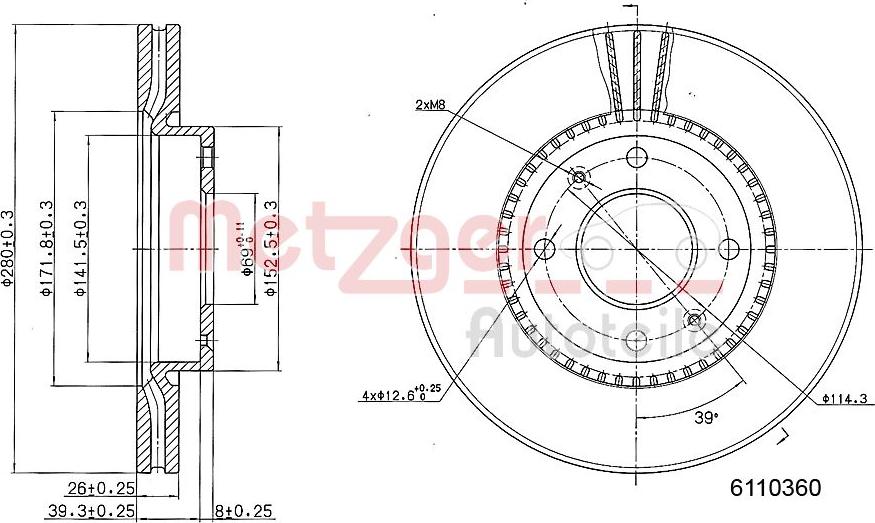 Metzger 6110360 - Kočioni disk www.molydon.hr