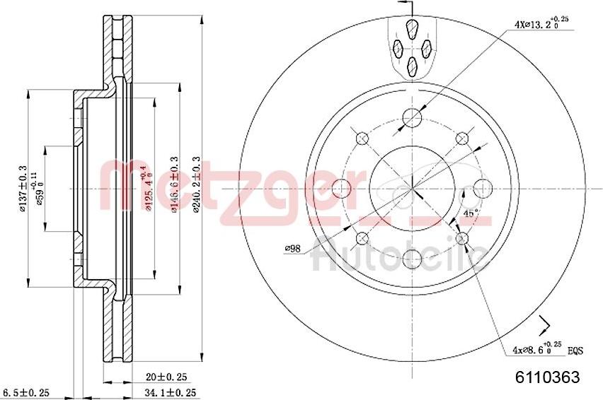 Metzger 6110363 - Kočioni disk www.molydon.hr