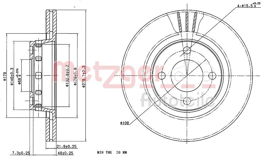 Metzger 6110305 - Kočioni disk www.molydon.hr