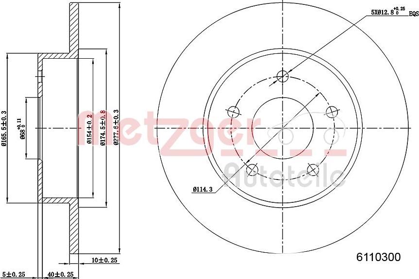 Metzger 6110300 - Kočioni disk www.molydon.hr