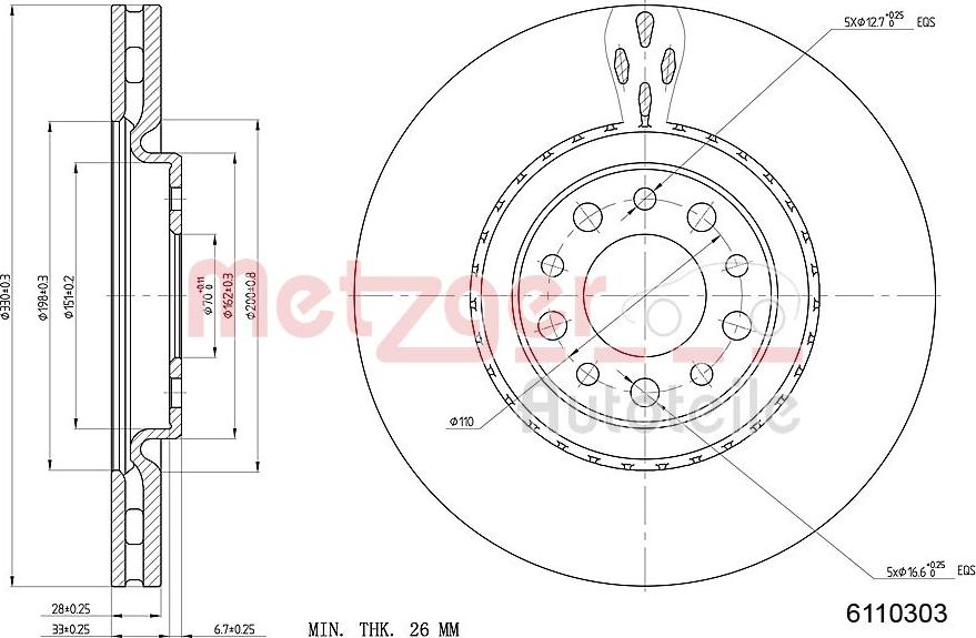 Metzger 6110303 - Kočioni disk www.molydon.hr