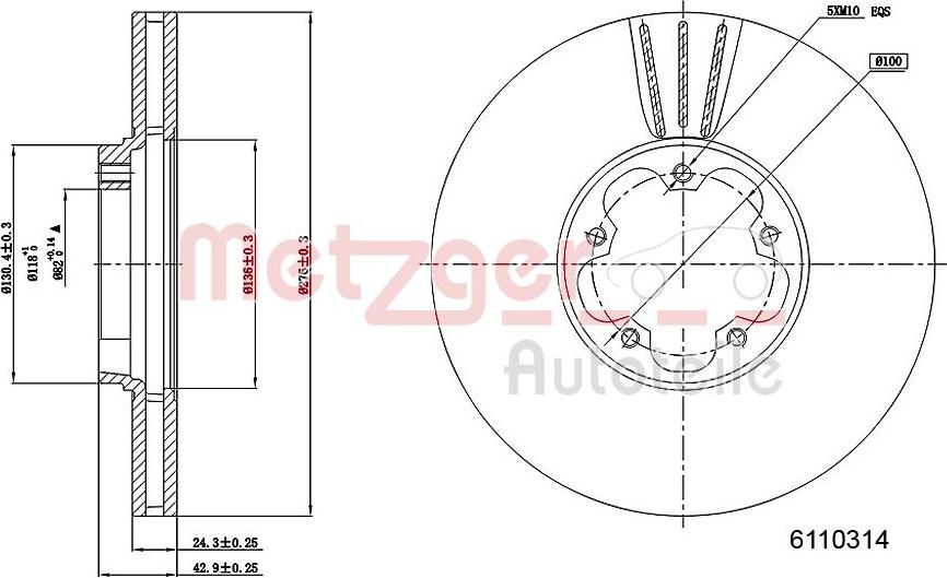 Metzger 6110314 - Kočioni disk www.molydon.hr