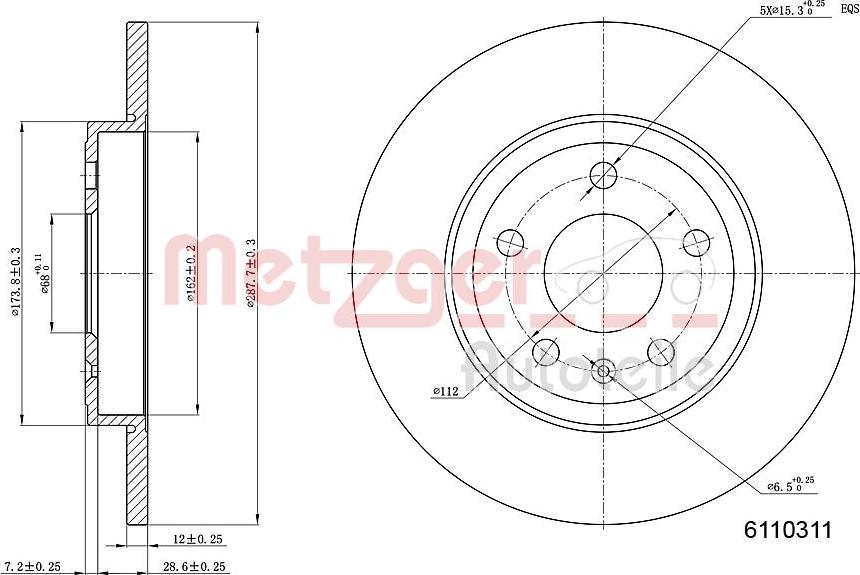 Metzger 6110311 - Kočioni disk www.molydon.hr