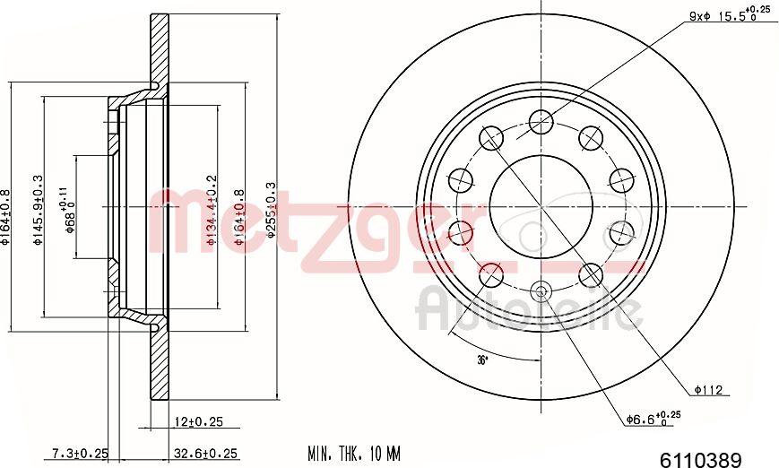 Metzger 6110389 - Kočioni disk www.molydon.hr