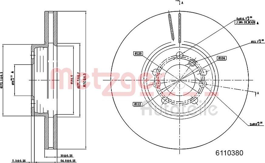 Metzger 6110380 - Kočioni disk www.molydon.hr