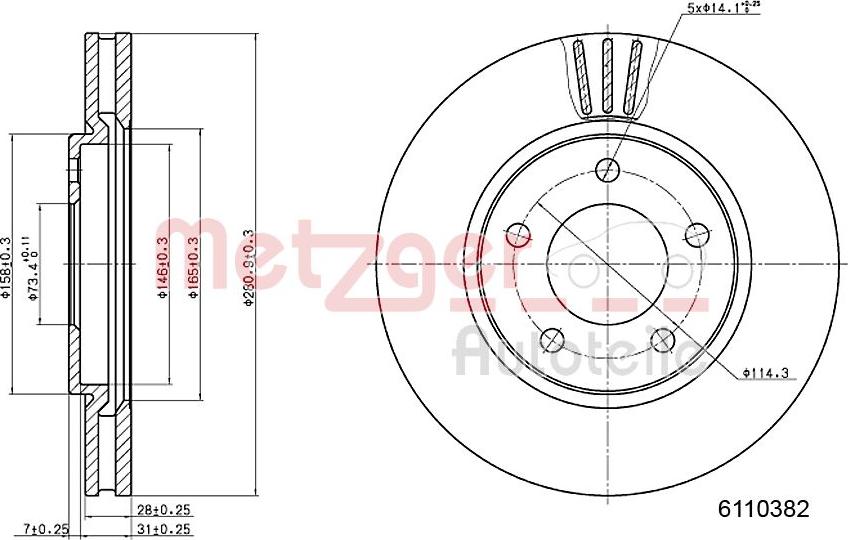 Metzger 6110382 - Kočioni disk www.molydon.hr