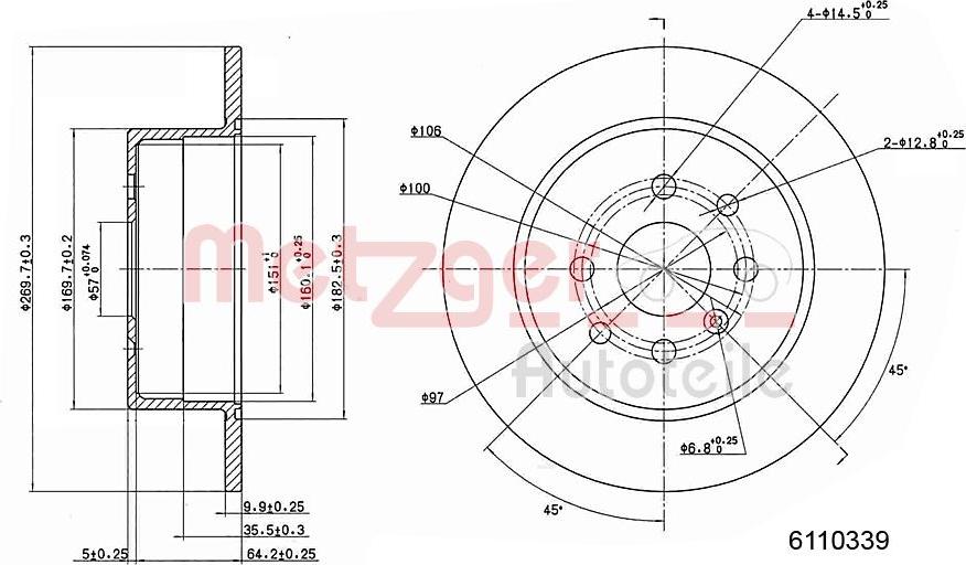 Metzger 6110339 - Kočioni disk www.molydon.hr