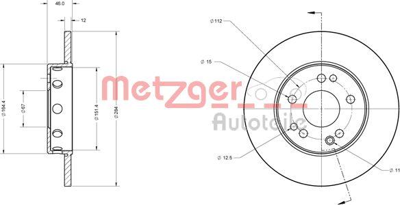 Metzger 6110325 - Kočioni disk www.molydon.hr