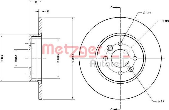 Metzger 6110321 - Kočioni disk www.molydon.hr