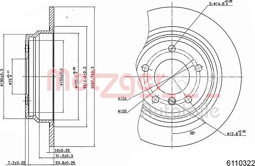 Metzger 6110322 - Kočioni disk www.molydon.hr