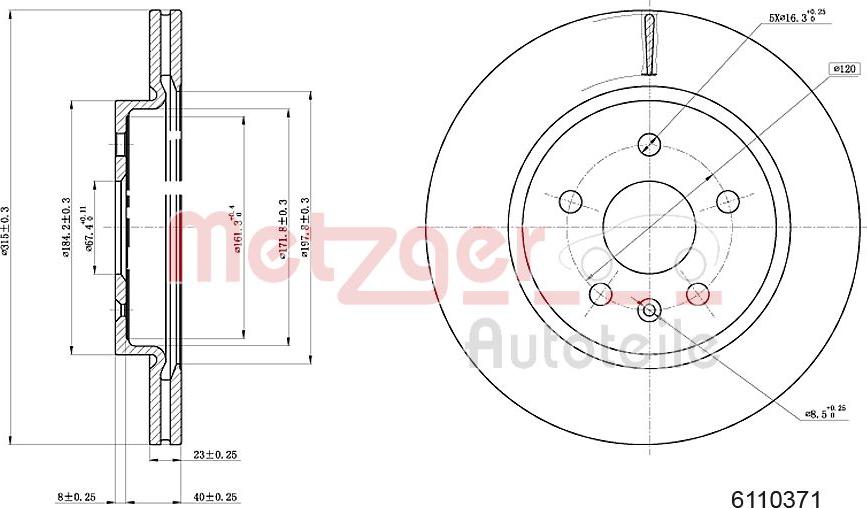 Metzger 6110371 - Kočioni disk www.molydon.hr