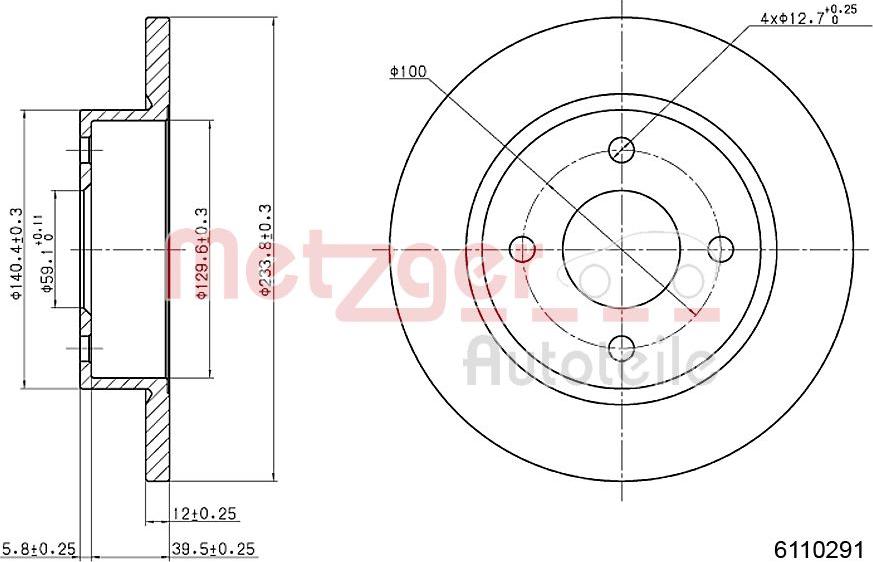 Metzger 6110291 - Kočioni disk www.molydon.hr