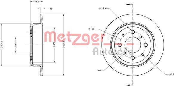 Metzger 6110244 - Kočioni disk www.molydon.hr