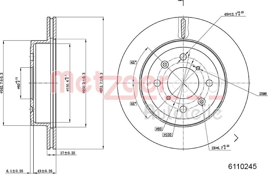 Metzger 6110245 - Kočioni disk www.molydon.hr