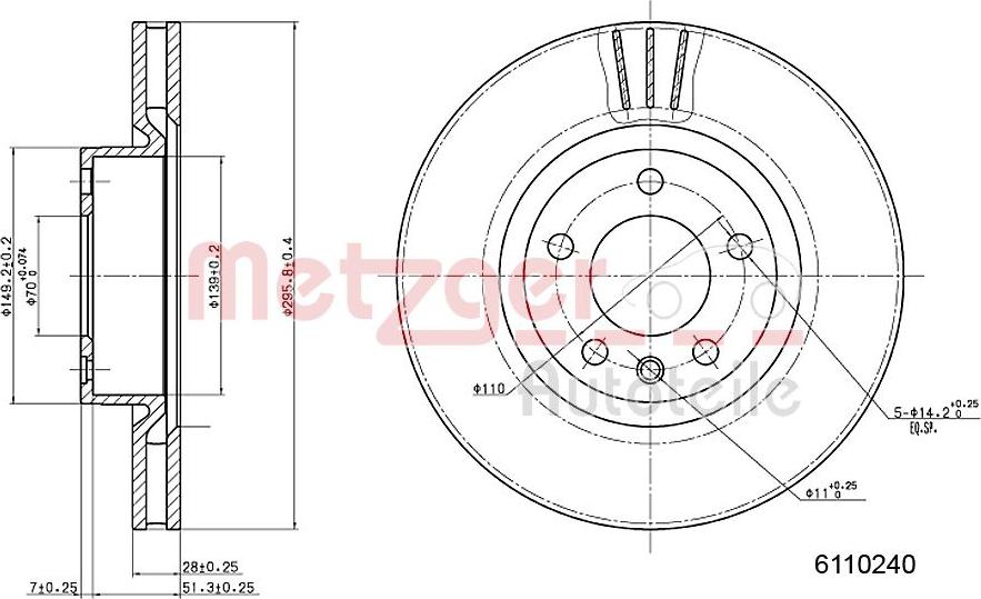 Metzger 6110240 - Kočioni disk www.molydon.hr