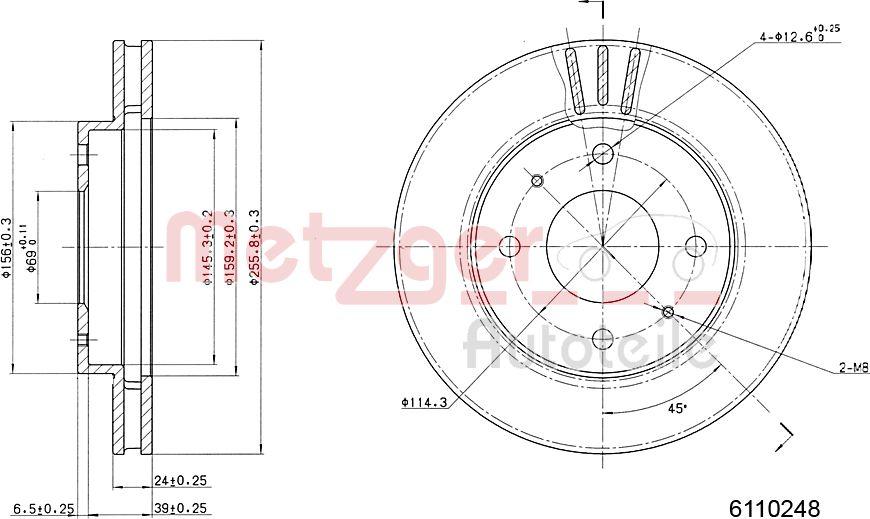 Metzger 6110248 - Kočioni disk www.molydon.hr