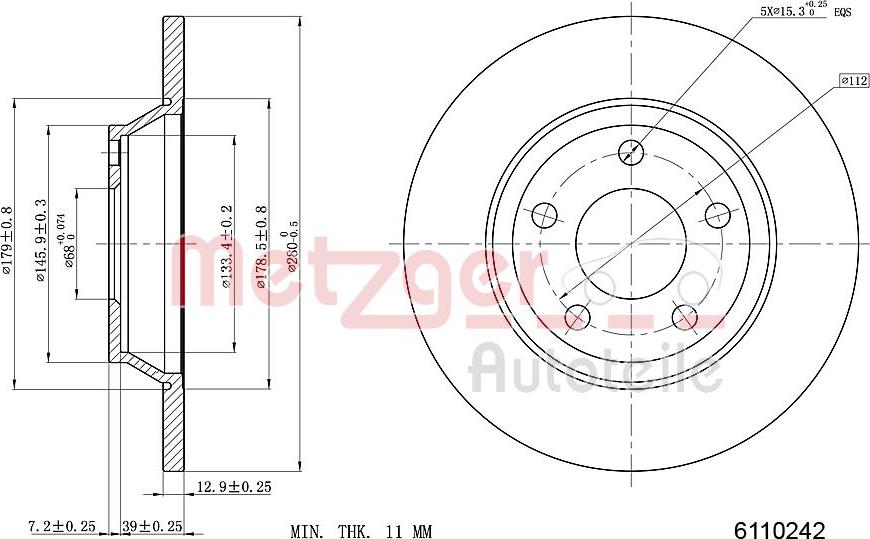 Metzger 6110242 - Kočioni disk www.molydon.hr