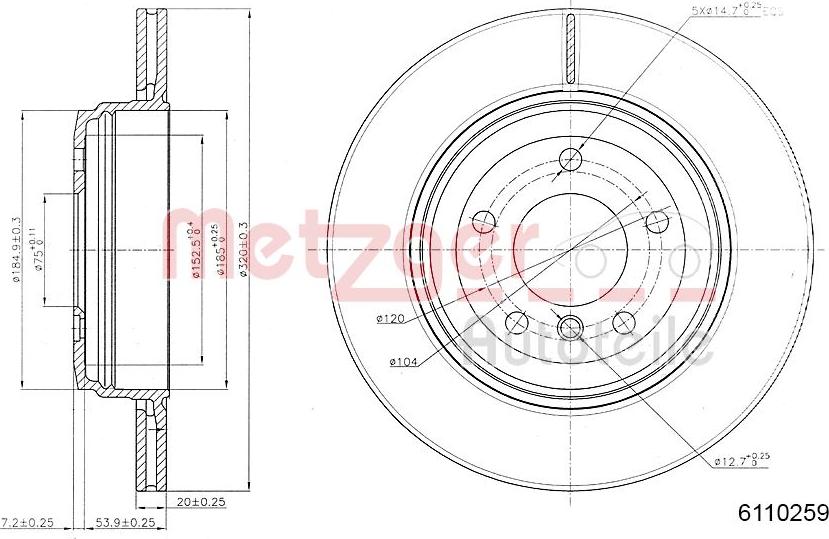 Metzger 6110259 - Kočioni disk www.molydon.hr