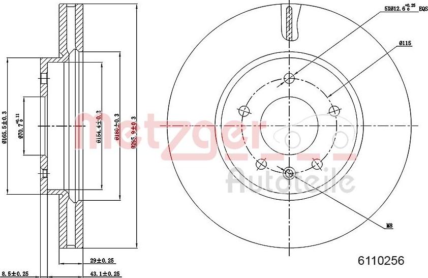 Metzger 6110256 - Kočioni disk www.molydon.hr