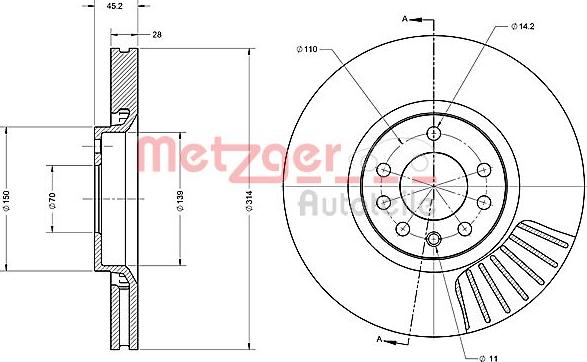 Metzger 6110251 - Kočioni disk www.molydon.hr