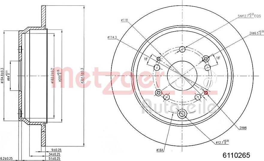 Metzger 6110265 - Kočioni disk www.molydon.hr