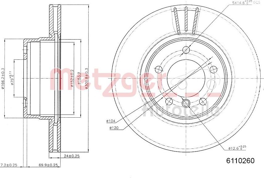 Metzger 6110260 - Kočioni disk www.molydon.hr