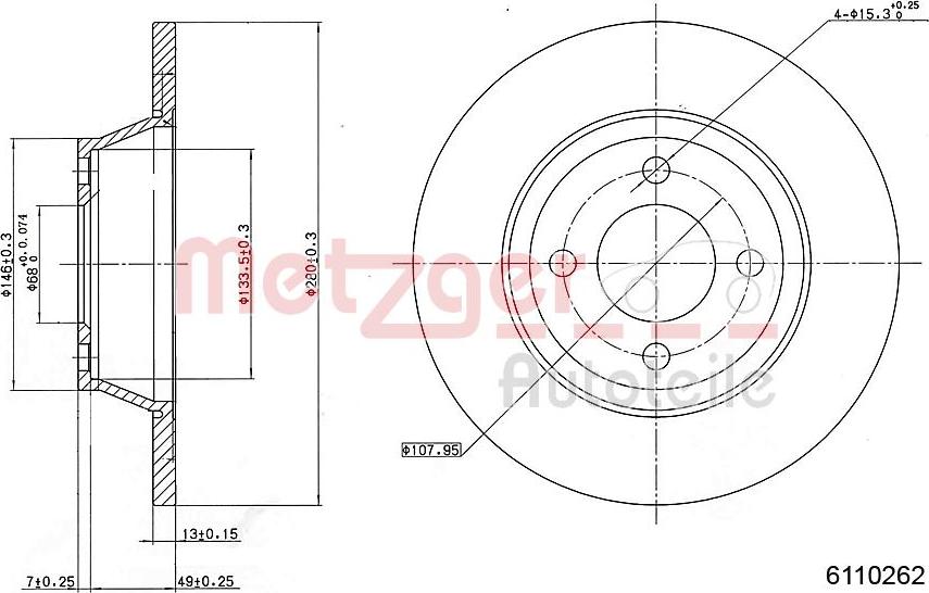 Metzger 6110262 - Kočioni disk www.molydon.hr