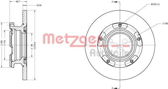 Metzger 6110205 - Kočioni disk www.molydon.hr