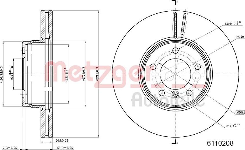 Metzger 6110208 - Kočioni disk www.molydon.hr