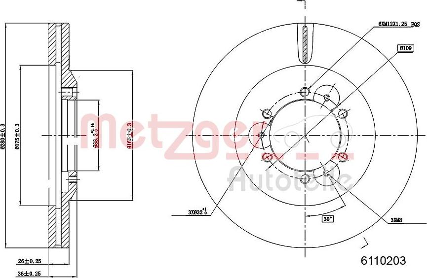 Metzger 6110203 - Kočioni disk www.molydon.hr