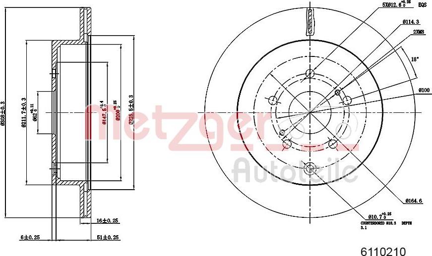 Metzger 6110210 - Kočioni disk www.molydon.hr