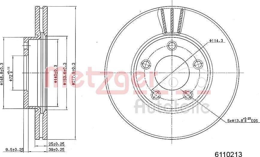 Metzger 6110213 - Kočioni disk www.molydon.hr