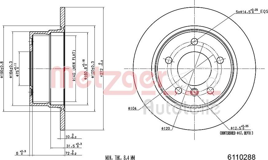 Metzger 6110288 - Kočioni disk www.molydon.hr