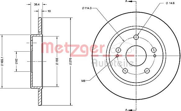 Metzger 6110234 - Kočioni disk www.molydon.hr