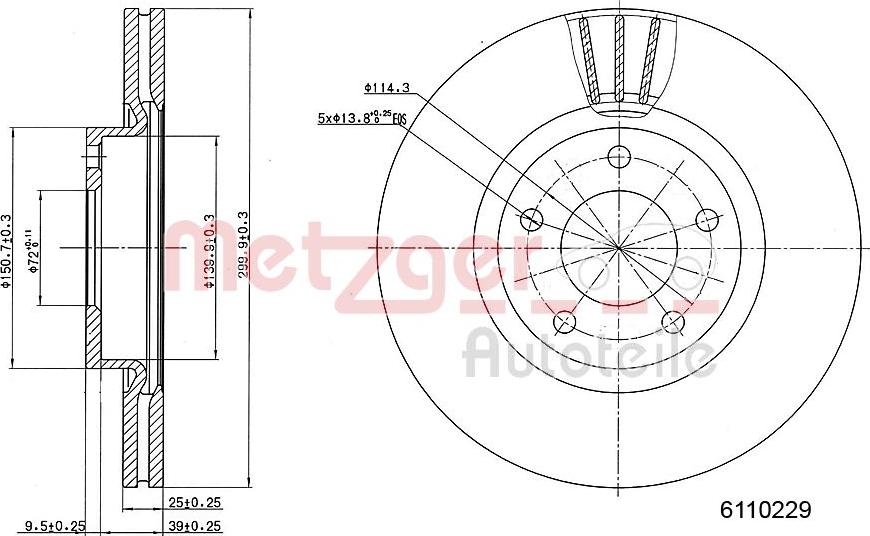 Metzger 6110229 - Kočioni disk www.molydon.hr