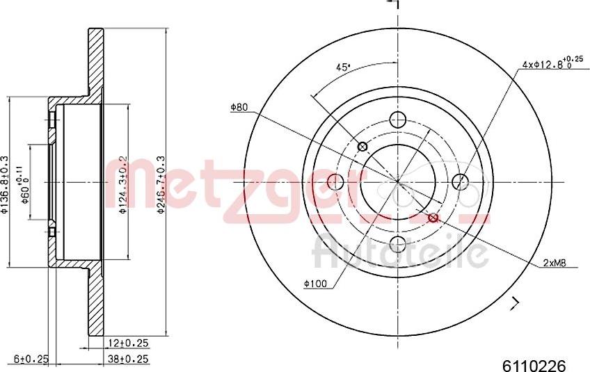 Metzger 6110226 - Kočioni disk www.molydon.hr