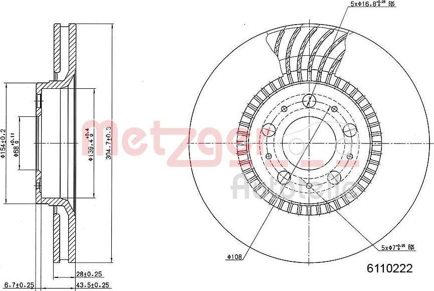 Metzger 6110222 - Kočioni disk www.molydon.hr