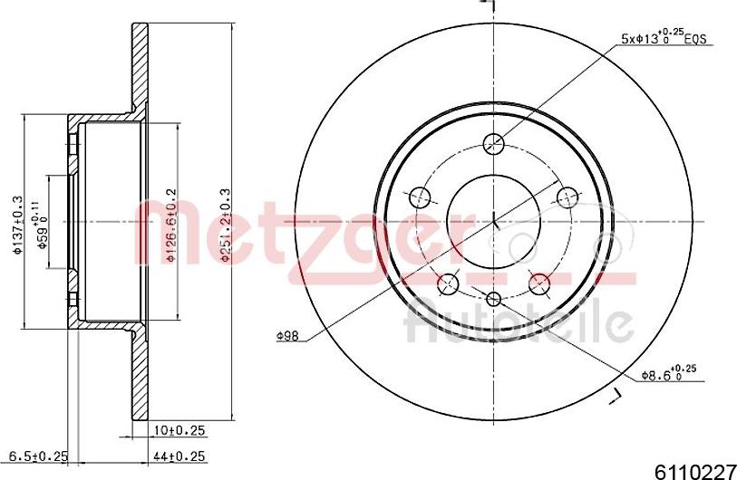 Metzger 6110227 - Kočioni disk www.molydon.hr