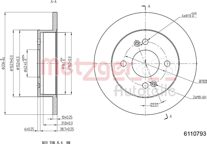 Metzger 6110793 - Kočioni disk www.molydon.hr