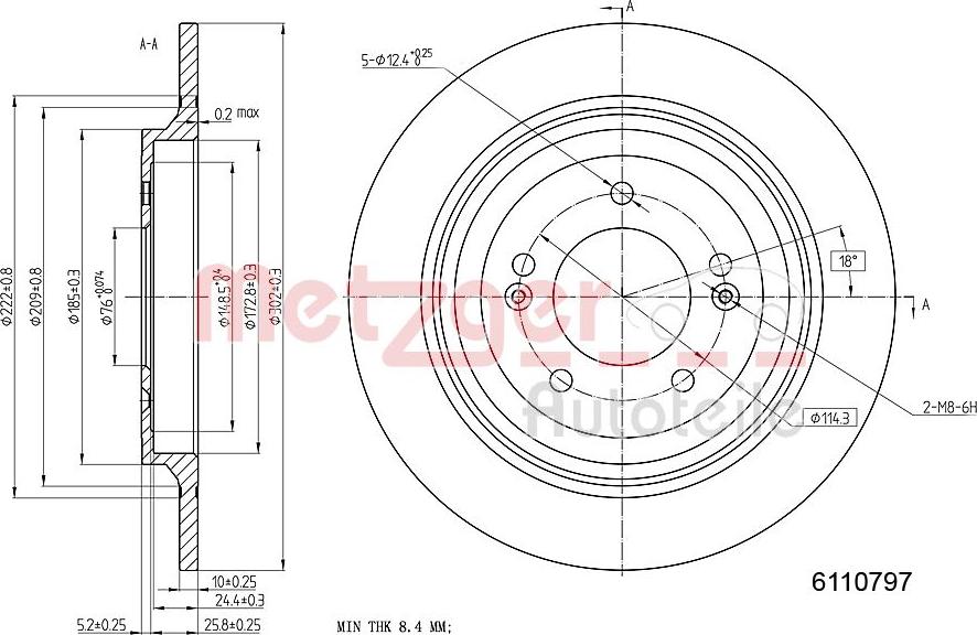 Metzger 6110797 - Kočioni disk www.molydon.hr