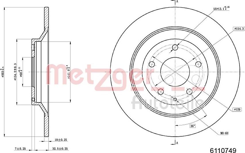 Metzger 6110749 - Kočioni disk www.molydon.hr