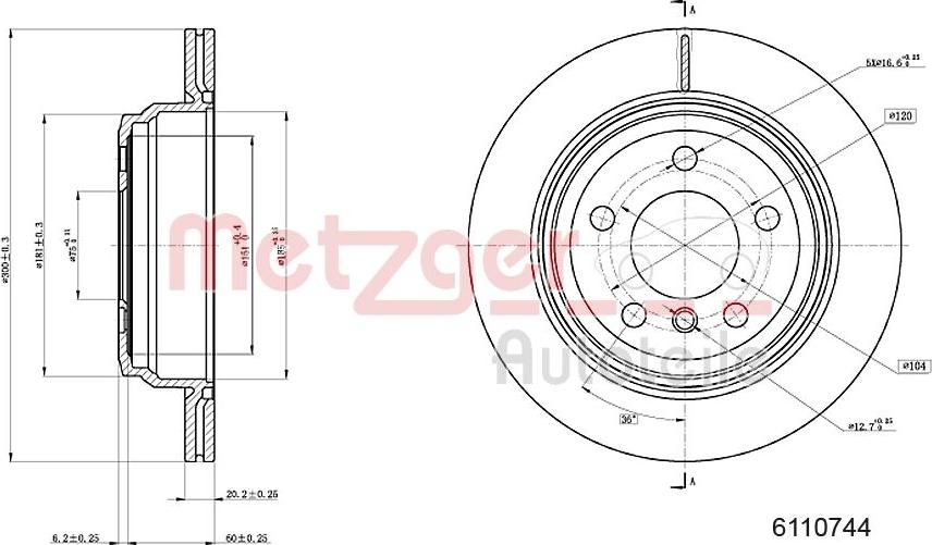 Metzger 6110744 - Kočioni disk www.molydon.hr