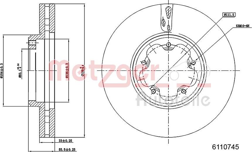 Metzger 6110745 - Kočioni disk www.molydon.hr