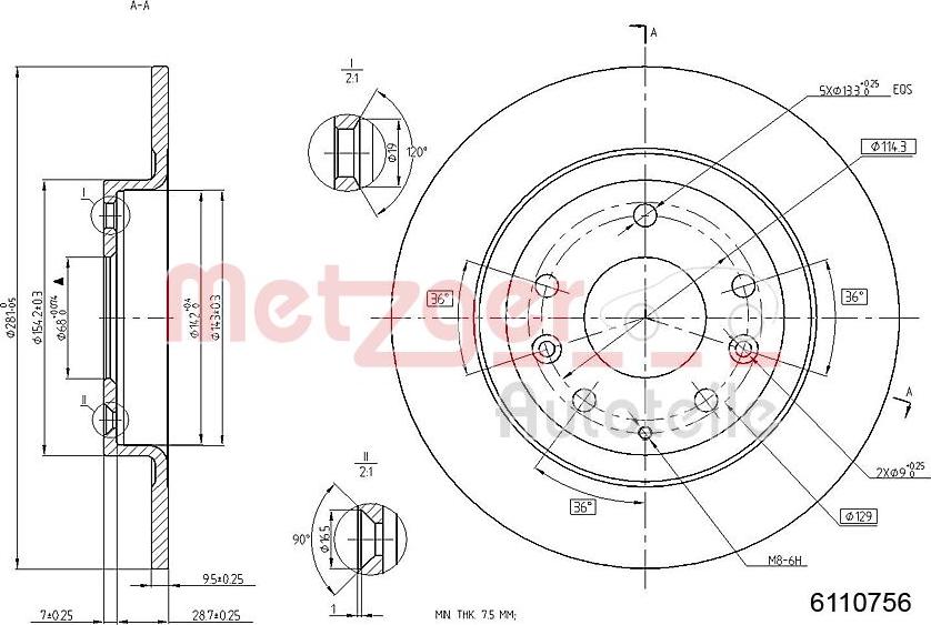 Metzger 6110756 - Kočioni disk www.molydon.hr