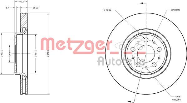 Metzger 6110764 - Kočioni disk www.molydon.hr