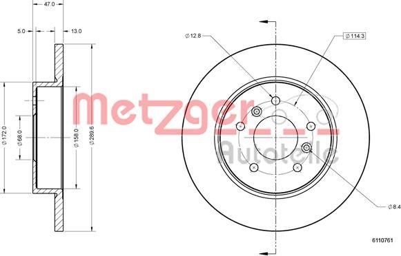 Metzger 6110761 - Kočioni disk www.molydon.hr